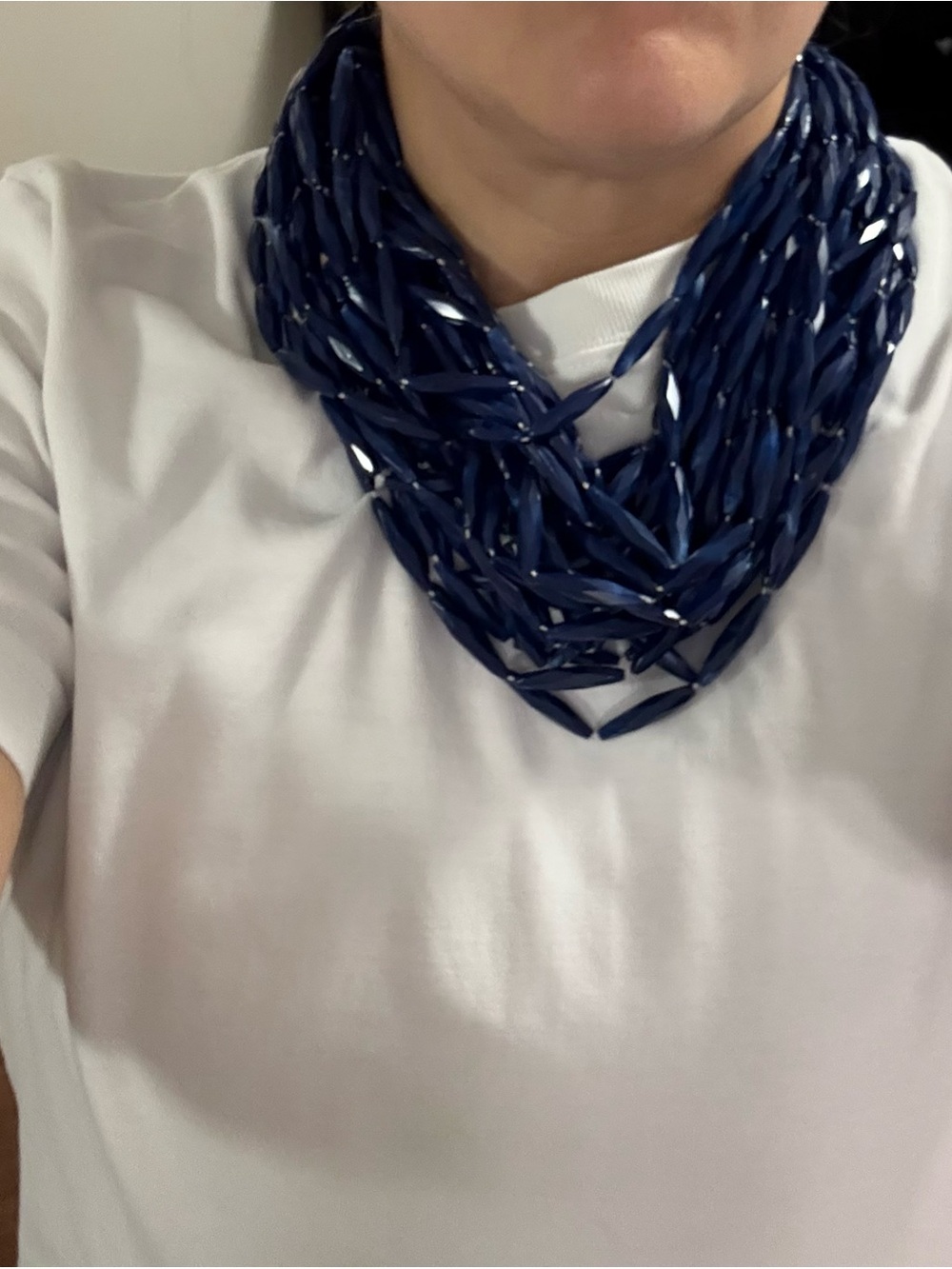 Navy Blue Multi-Strand Women’s Bead Necklace - Picture 8 of 8